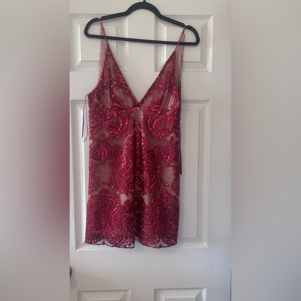 Elegant Red Sequin Dress
